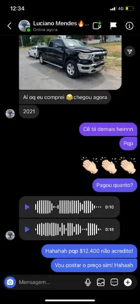 Cliente mostra a picape Ram 2021 que acabou de chegar e revela que pagou $12.400