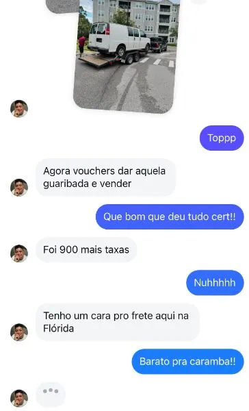 Aluno da LAU mostrando compra real feita no leilão