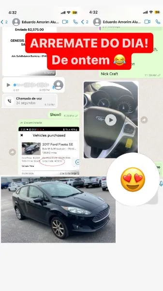 Aluno da LAU mostrando compra real feita no leilão